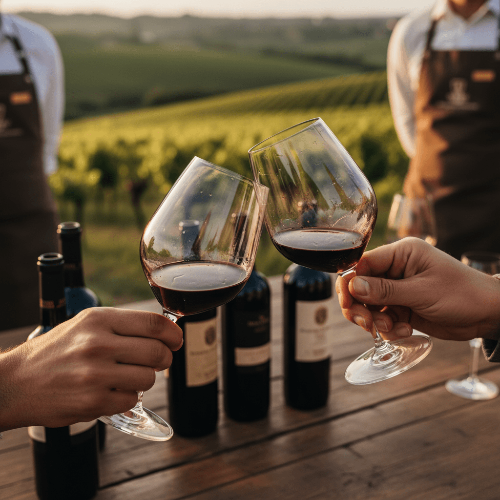 Wine tasting moment during Overberg wine route tour with participants enjoying local vintages