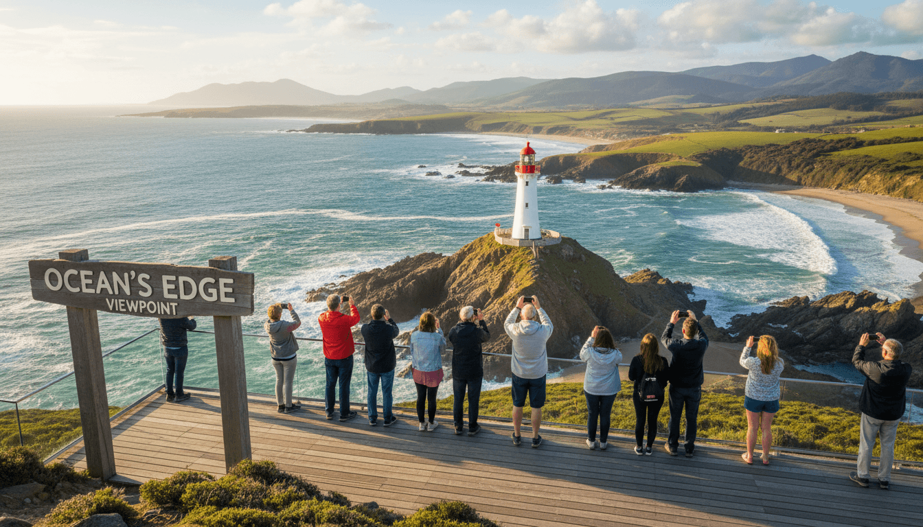 Visitors capturing memories at Cape Agulhas landmark