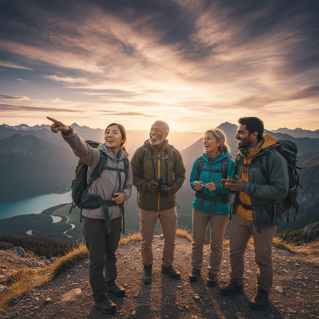 Small group of tourists enjoying exclusive tour experience