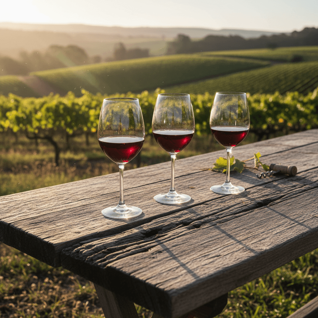 Wine tasting glasses at an Overberg wine estate